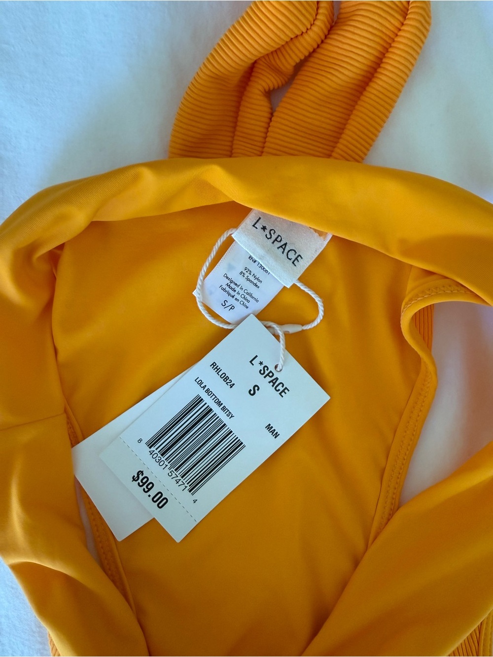 l*space Golden Yellow Ribbed Bikini Set - Picture 2 of 5
